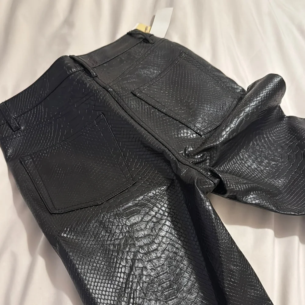 Black Snakeskin Pattern Pants - Picture 4 of 5